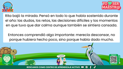 Historias para Maestros - Rita, la ranita maestra y el descanso merecido editable en PowerPoint