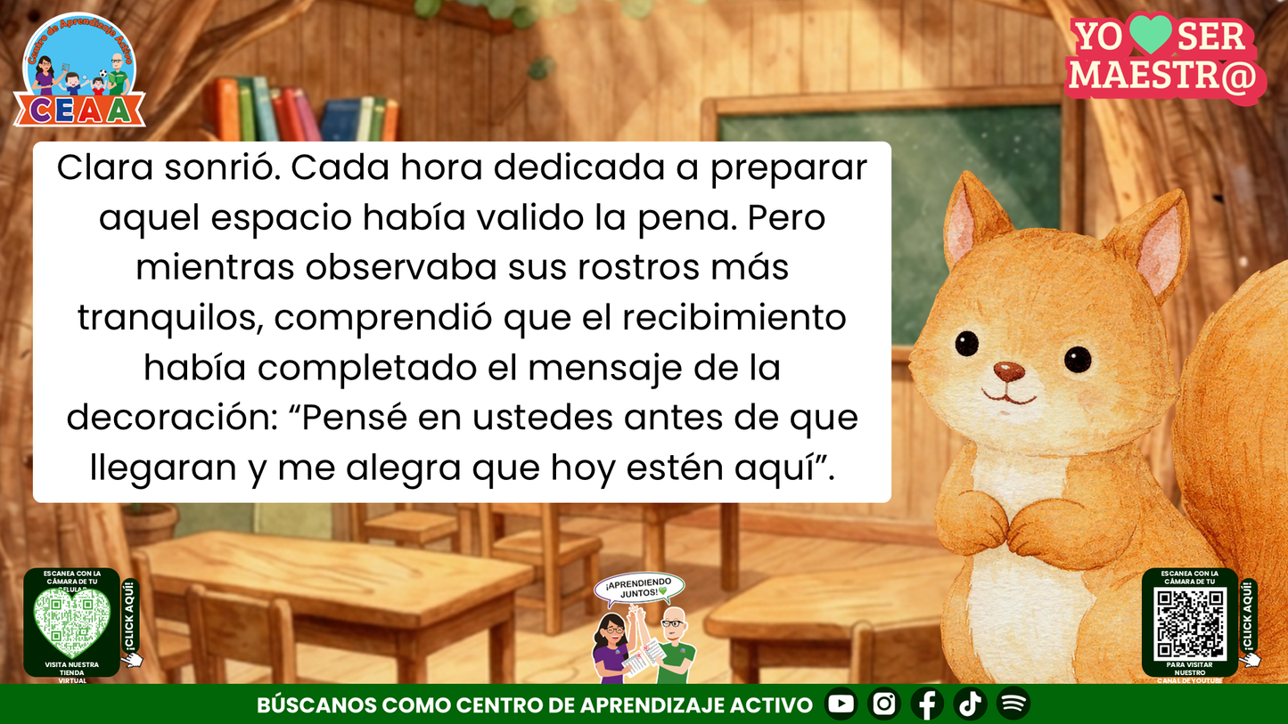 Historias para Maestros - Clara, la ardilla y la puerta del primer día Editable en PowerPoint