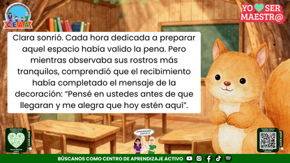 Historias para Maestros - Clara, la ardilla y la puerta del primer día Editable en PowerPoint