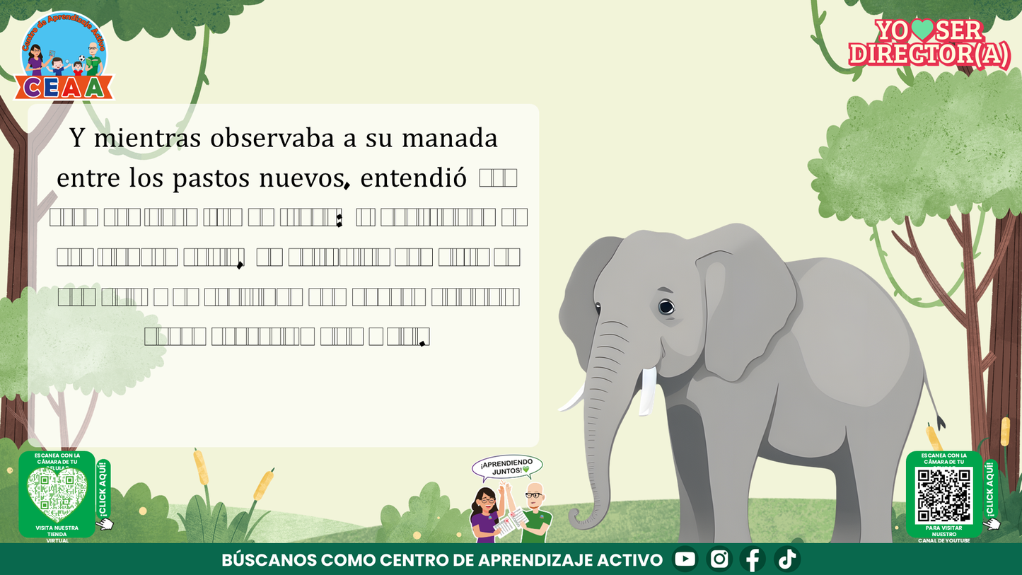 Historias para Maestros Taller Intensivo Directores Enero 2026 - LA ELEFANTA Y EL SENDERO QUE NADIE HABÍA RECORRIDO (Editable en PowerPoint)