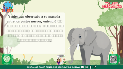 Historias para Maestros Taller Intensivo Directores Enero 2026 - LA ELEFANTA Y EL SENDERO QUE NADIE HABÍA RECORRIDO (Editable en PowerPoint)