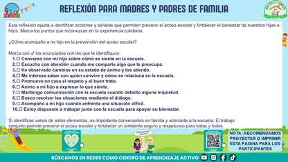 ESCUELA Y FAMILIA: JUNTOS EN LA PREVENCIÓN DEL ACOSO ESCOLAR (Editable en PowerPoint)