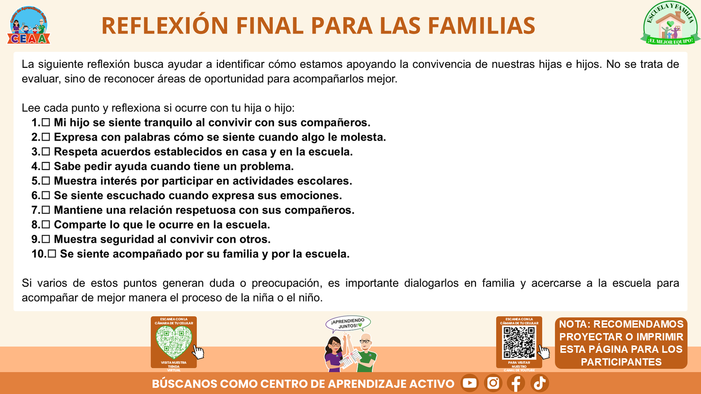 ESCUELA Y FAMILIA: ¿POR QUÉ SON IMPORTANTES LOS ACUERDOS DE CONVIVENCIA PARA EL APRENDIZAJE DE MIS HIJOS? Editable en PowerPoint
