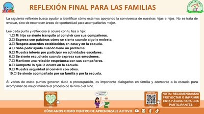ESCUELA Y FAMILIA: ¿POR QUÉ SON IMPORTANTES LOS ACUERDOS DE CONVIVENCIA PARA EL APRENDIZAJE DE MIS HIJOS? Editable en PowerPoint
