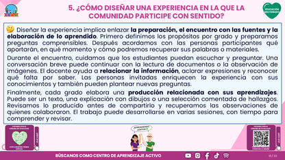 Resumen CTE del Tema 5 Educación Multigrado: LA COMUNIDAD Y EL APRENDIZAJE EN EL AULA ¿CÓMO CONSTRUIR EXPERIENCIAS CON LAS FAMILIAS Y LOS SABERES DE NUESTRO ENTORNO? editable en PowerPoint