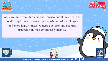 Historias para Maestros Taller Intensivo Maestros Enero 2026 - LOS PINGÜINOS Y EL CUADERNO DEL HIELO NUEVO (Editable en PowerPoint)
