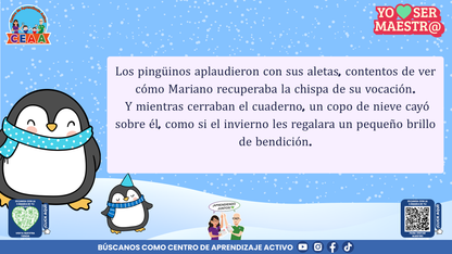 Historias para Maestros Taller Intensivo Maestros Enero 2026 - LOS PINGÜINOS Y EL CUADERNO DEL HIELO NUEVO (Editable en PowerPoint)
