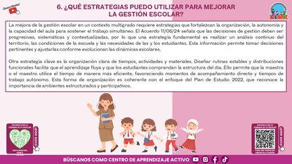 Resumen Gráfico CTE Multigrado TEMA 5: ¿QUÉ ES Y CÓMO SE LOGRA LA GESTIÓN ESCOLAR EN LAS ESCUELAS MULTIGRADO? (Editable en PowerPoint)