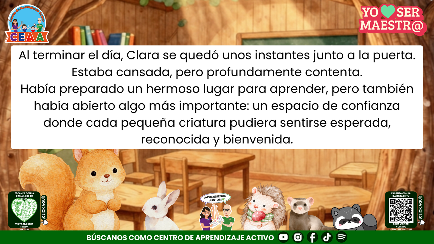 Historias para Maestros - Clara, la ardilla y la puerta del primer día Editable en PowerPoint