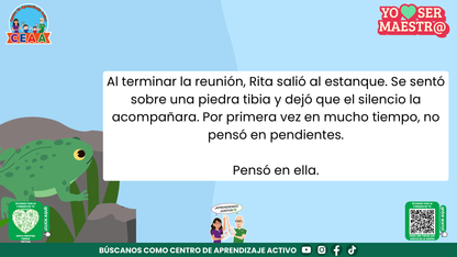 Historias para Maestros - Rita, la ranita maestra y el descanso merecido editable en PowerPoint