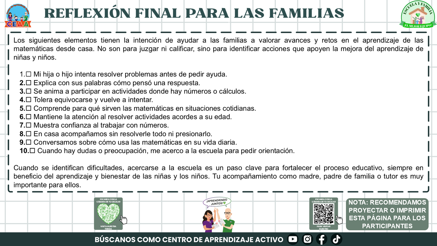 ESCUELA Y FAMILIA: ¿CÓMO APRENDEN MATEMÁTICAS MIS HIJOS E HIJAS EN LA ESCUELA? (Editable en PowerPoint)