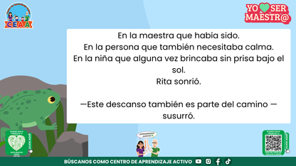 Historias para Maestros - Rita, la ranita maestra y el descanso merecido editable en PowerPoint