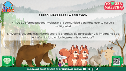 Historias para Maestros Multigrado - EL OSO Y LA ESCUELA DE LA MONTAÑA (Editable en PowerPoint)