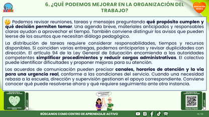 Resumen CTE del Tema 6 Educación Básica: BIENESTAR SOCIOEMOCIONAL DOCENTE ¿CÓMO CUIDARNOS Y CONSTRUIR CONDICIONES DE TRABAJO QUE NOS AYUDEN A ENSEÑAR Y CONVIVIR? editable en PowerPoint