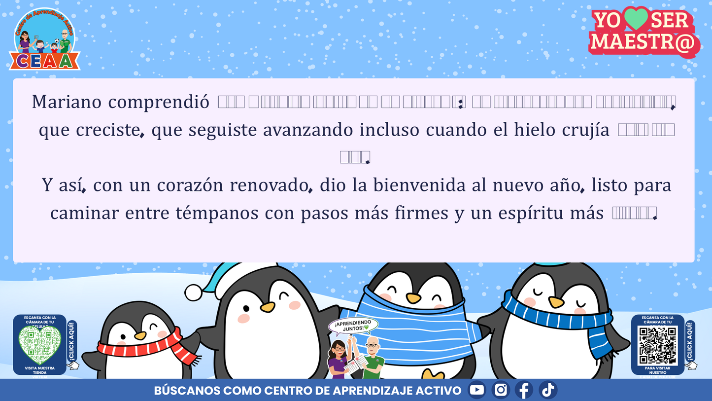 Historias para Maestros Taller Intensivo Maestros Enero 2026 - LOS PINGÜINOS Y EL CUADERNO DEL HIELO NUEVO (Editable en PowerPoint)