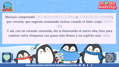 Historias para Maestros Taller Intensivo Maestros Enero 2026 - LOS PINGÜINOS Y EL CUADERNO DEL HIELO NUEVO (Editable en PowerPoint)
