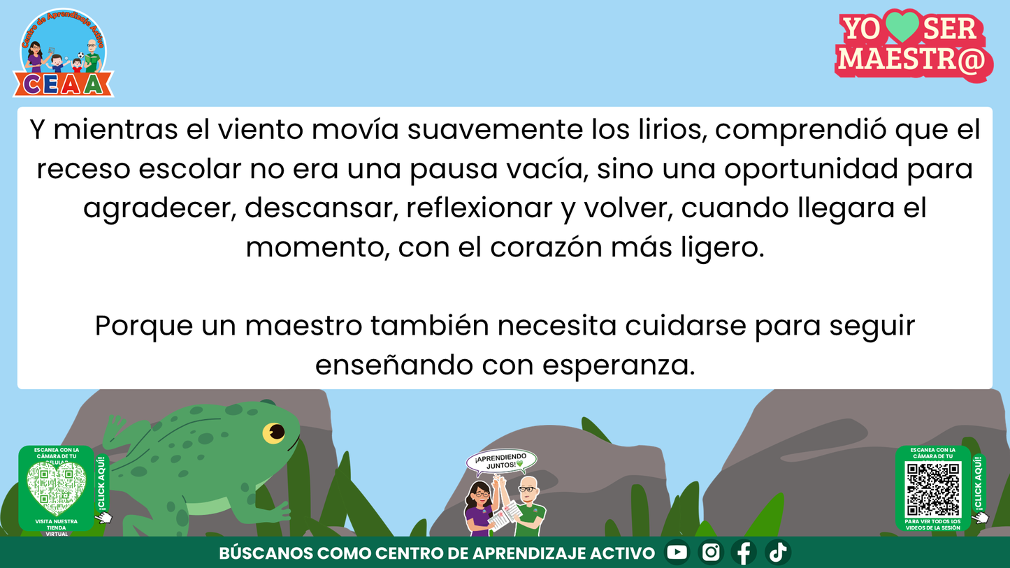 Historias para Maestros - Rita, la ranita maestra y el descanso merecido editable en PowerPoint