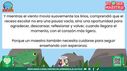 Historias para Maestros - Rita, la ranita maestra y el descanso merecido editable en PowerPoint