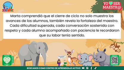 Historias para Maestros - MARTA, LA ELEFANTA MAESTRA Y SU ÁLBUM DEL ÚLTIMO DÍA editable en PowerPoint