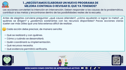 Resumen: NUESTRO PROGRAMA DE MEJORA CONTINUA: ¿CÓMO INICIAMOS SIN PARTIR DE CERO?  Editable en PowerPoint