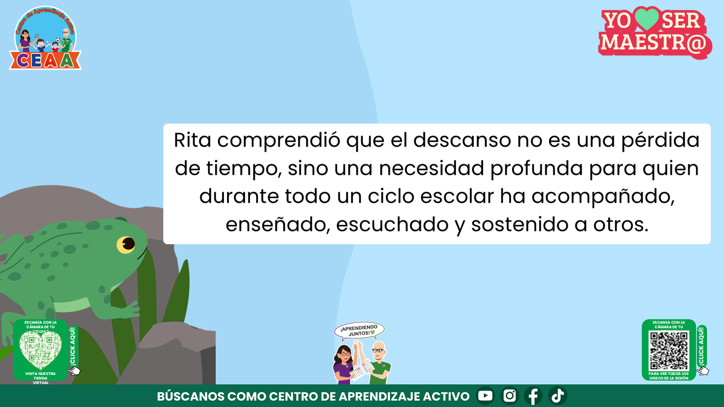 Historias para Maestros - Rita, la ranita maestra y el descanso merecido editable en PowerPoint