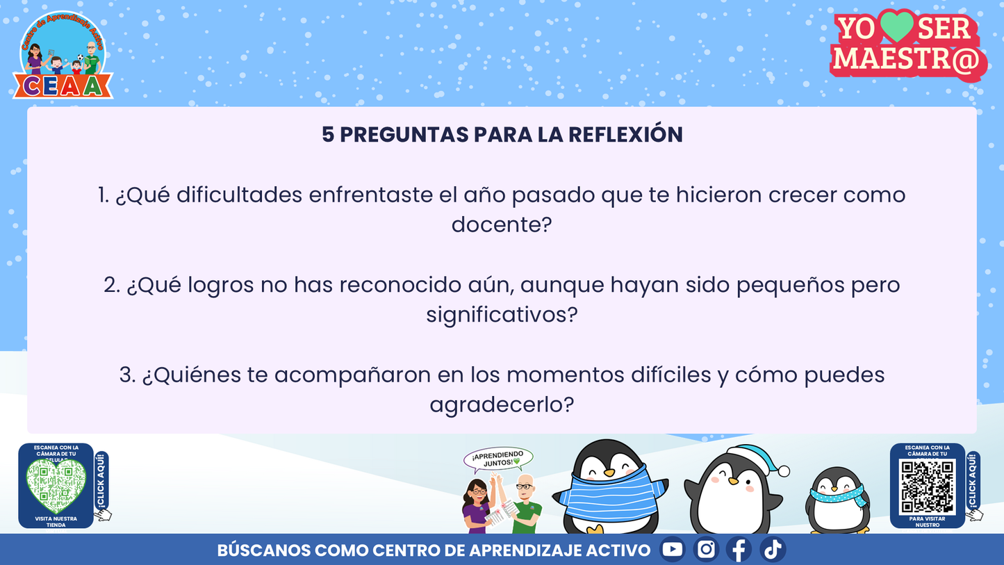 Historias para Maestros Taller Intensivo Maestros Enero 2026 - LOS PINGÜINOS Y EL CUADERNO DEL HIELO NUEVO (Editable en PowerPoint)