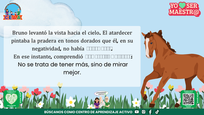 Historias para Maestros Taller Intensivo Maestros Enero 2026 - EL CABALLO QUE APRENDIÓ A MIRAR EL AMANECER (Editable en PowerPoint)
