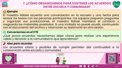 Resumen CTE del Tema 5 Educación Multigrado: LA COMUNIDAD Y EL APRENDIZAJE EN EL AULA ¿CÓMO CONSTRUIR EXPERIENCIAS CON LAS FAMILIAS Y LOS SABERES DE NUESTRO ENTORNO? editable en PowerPoint