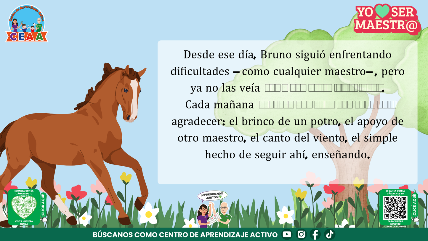 Historias para Maestros Taller Intensivo Maestros Enero 2026 - EL CABALLO QUE APRENDIÓ A MIRAR EL AMANECER (Editable en PowerPoint)