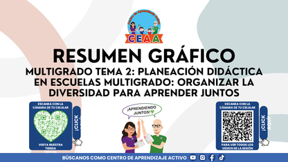 Resumen Gráfico CTE Multigrado TEMA 2: PLANEACIÓN DIDÁCTICA EN ESCUELAS MULTIGRADO: ORGANIZAR LA DIVERSIDAD PARA APRENDER JUNTOS (Editable en PowerPoint)