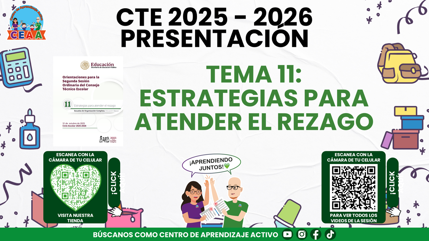 Presentación CTE Tema 11: ESTRATEGIAS PARA ATENDER EL REZAGO (Editable en PowerPoint)