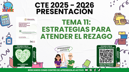 Presentación CTE Tema 11: ESTRATEGIAS PARA ATENDER EL REZAGO (Editable en PowerPoint)