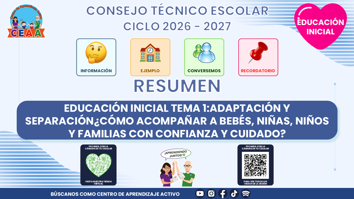 Resumen CTE del Tema 1 Educación Inicial: ADAPTACIÓN Y SEPARACIÓN ¿CÓMO ACOMPAÑAR A BEBÉS, NIÑAS, NIÑOS Y FAMILIAS CON CONFIANZA Y CUIDADO? editable en PowerPoint