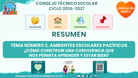 🧡 Resumen CTE del Tema 2 Educación Básica: AMBIENTES ESCOLARES PACÍFICOS ¿CÓMO CONSTRUIR UNA CONVIVENCIA QUE NOS PERMITA APRENDER Y ESTAR BIEN? editable en PowerPoint