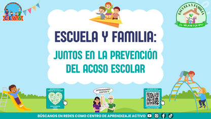 ESCUELA Y FAMILIA: JUNTOS EN LA PREVENCIÓN DEL ACOSO ESCOLAR Editable en PowerPoint