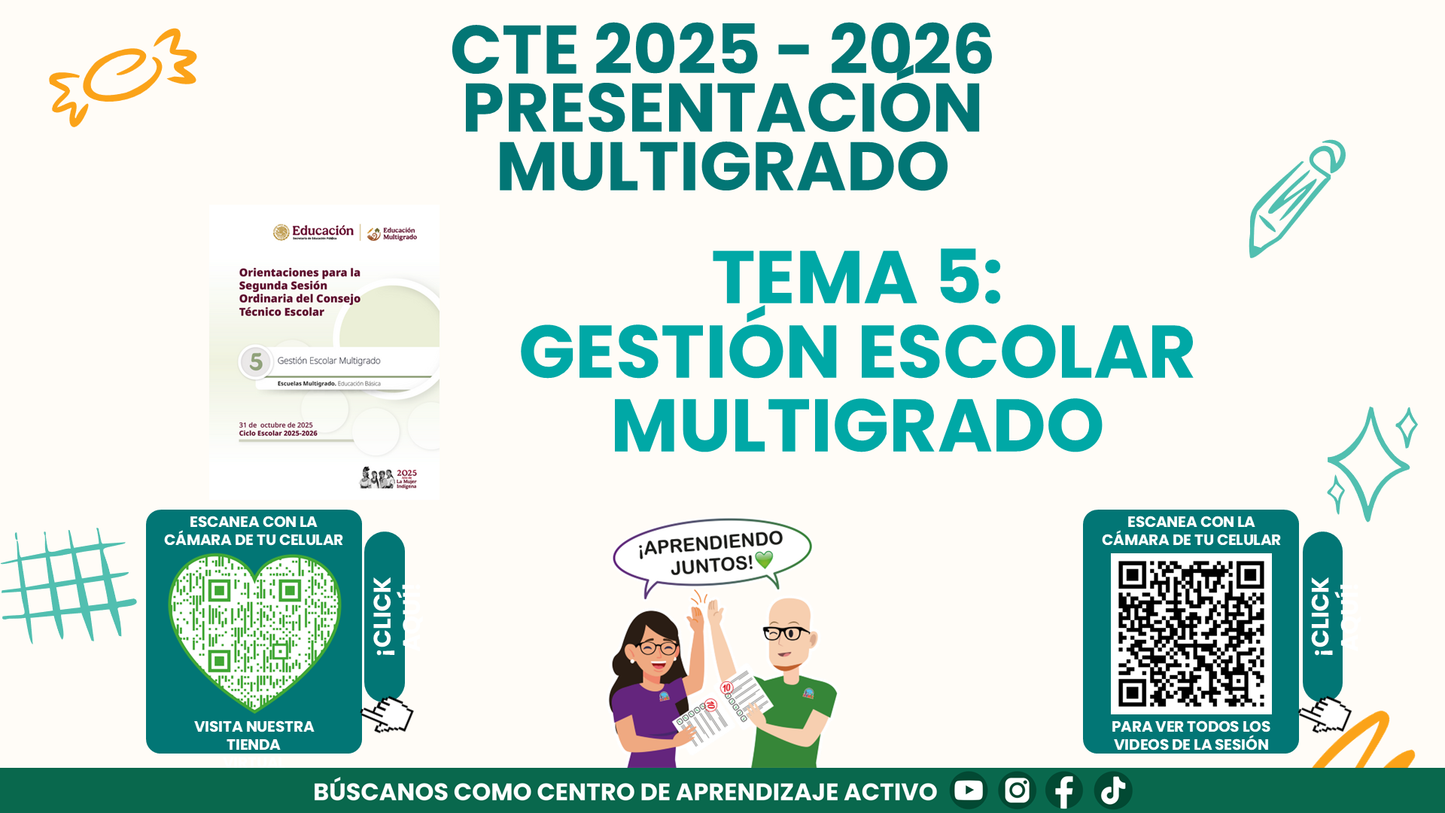 Presentación CTE Multigrado Tema 5: Gestión Escolar Multigrado (Editable en PowerPoint)