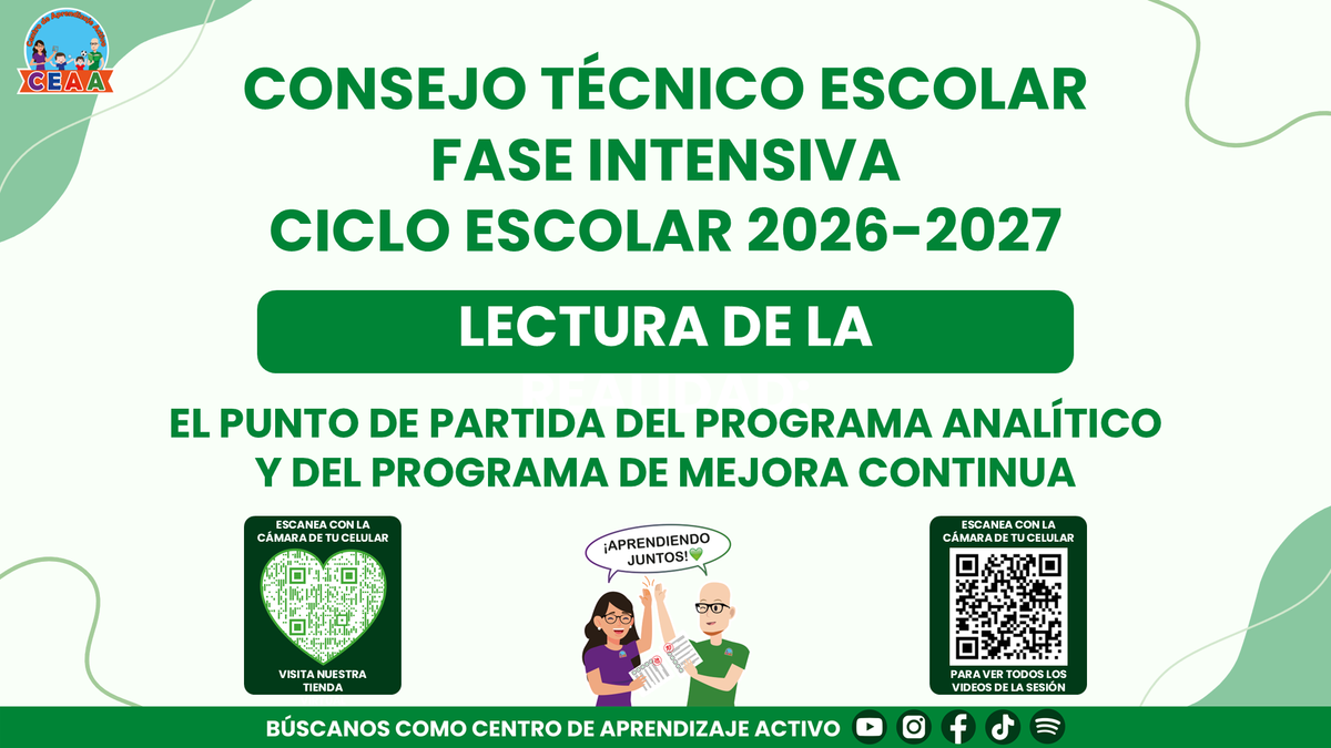 Resumen: CONSEJO CONSEJO TÉCNICO ESCOLAR FASE INTENSIVA CICLO ESCOLAR 2026-2027 - LECTURA DE LA REALIDAD: EL PUNTO DE PARTIDA DEL PROGRAMA ANALÍTICO Y DEL PROGRAMA DE MEJORA CONTINUA editable en PowerPoint