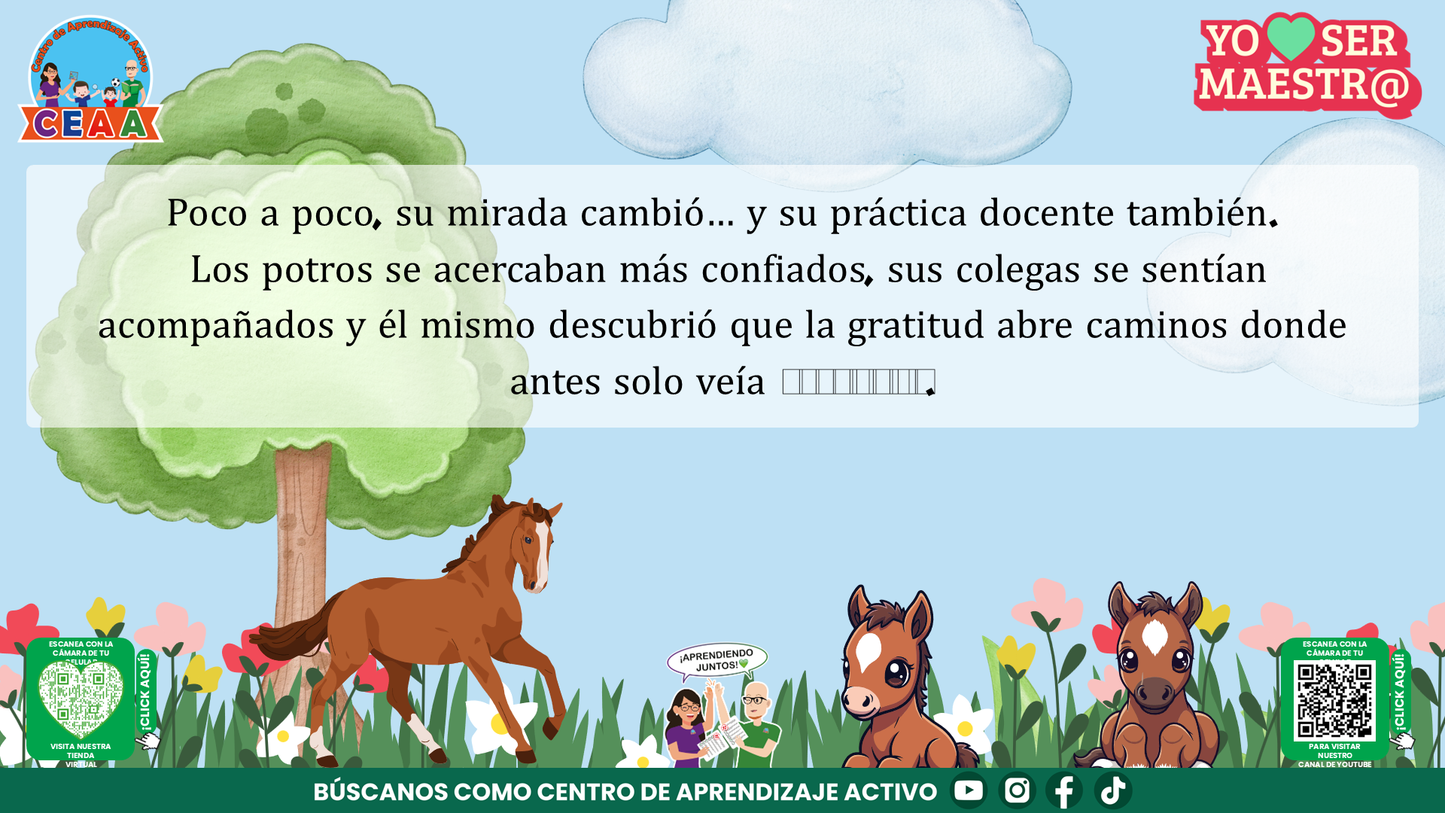 Historias para Maestros Taller Intensivo Maestros Enero 2026 - EL CABALLO QUE APRENDIÓ A MIRAR EL AMANECER (Editable en PowerPoint)