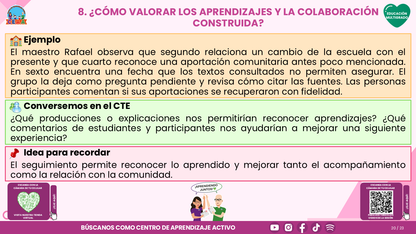 Resumen CTE del Tema 5 Educación Multigrado: LA COMUNIDAD Y EL APRENDIZAJE EN EL AULA ¿CÓMO CONSTRUIR EXPERIENCIAS CON LAS FAMILIAS Y LOS SABERES DE NUESTRO ENTORNO? editable en PowerPoint