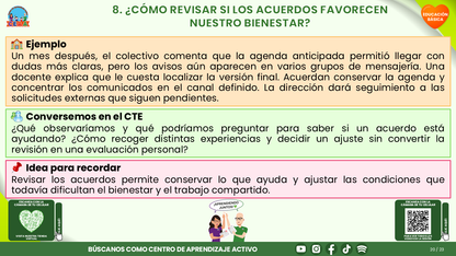 Resumen CTE del Tema 6 Educación Básica: BIENESTAR SOCIOEMOCIONAL DOCENTE ¿CÓMO CUIDARNOS Y CONSTRUIR CONDICIONES DE TRABAJO QUE NOS AYUDEN A ENSEÑAR Y CONVIVIR? editable en PowerPoint