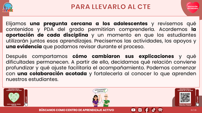 Resumen CTE del Tema 1 Educación Secundaria: VINCULACIÓN CURRICULAR EN LA FASE 6 ¿CÓMO CONECTAR LOS APRENDIZAJES Y EL TRABAJO ENTRE DOCENTES? editable en PowerPoint