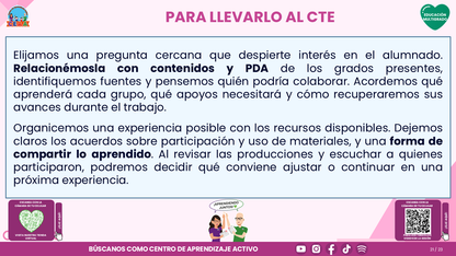 Resumen CTE del Tema 5 Educación Multigrado: LA COMUNIDAD Y EL APRENDIZAJE EN EL AULA ¿CÓMO CONSTRUIR EXPERIENCIAS CON LAS FAMILIAS Y LOS SABERES DE NUESTRO ENTORNO? editable en PowerPoint