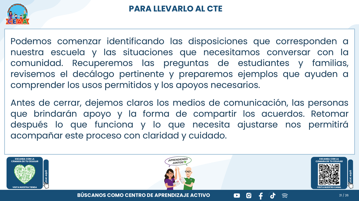 Resumen CTE Sesión 1 Tema: NUEVO ACUERDO 09/09/26 SOBRE EL USO RESPONSABLE Y SEGURO DE DISPOSITIVOS DIGITALES PERSONALES Y TECNOLOGÍAS DE APRENDIZAJE ¿QUÉ NOS CORRESPONDE HACER COMO ESCUELA? editable en PowerPoint