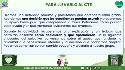 Resumen CTE del Tema 3 Educación Multigrado: AUTONOMÍA PARA APRENDER EN EL AULA ¿CÓMO ACOMPAÑAR DECISIONES, COLABORACIÓN Y RESPONSABILIDAD EN EL APRENDIZAJE? editable en PowerPoint