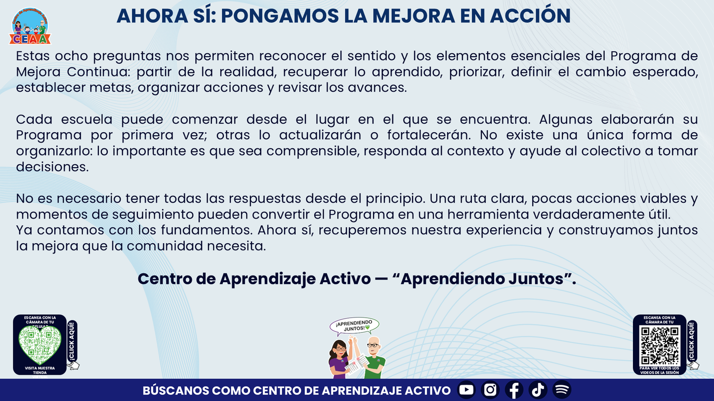 Resumen: NUESTRO PROGRAMA DE MEJORA CONTINUA: ¿CÓMO INICIAMOS SIN PARTIR DE CERO?  Editable en PowerPoint