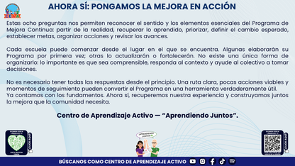 Resumen: NUESTRO PROGRAMA DE MEJORA CONTINUA: ¿CÓMO INICIAMOS SIN PARTIR DE CERO?  Editable en PowerPoint