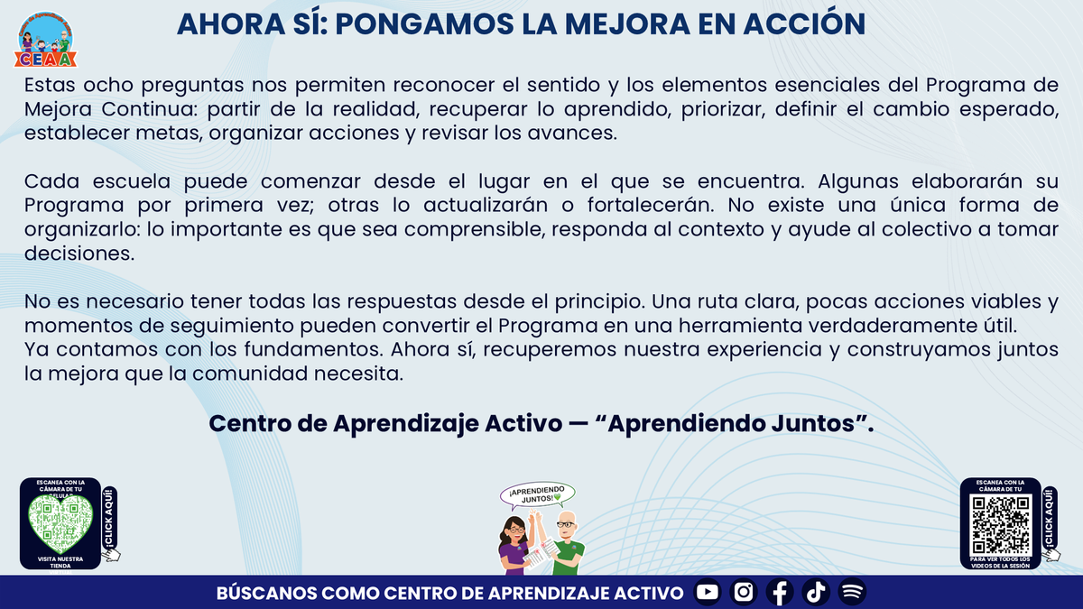 Resumen: NUESTRO PROGRAMA DE MEJORA CONTINUA: ¿CÓMO INICIAMOS SIN PARTIR DE CERO?  Editable en PowerPoint
