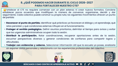 Resumen: CONSEJO CONSEJO TÉCNICO ESCOLAR FASE INTENSIVA CICLO ESCOLAR 2026-2027 - EL CTE COMO COMUNIDAD DE APRENDIZAJE: UNA RUTA PARA DIALOGAR, APRENDER Y TOMAR DECISIONES EN COLECTIVO Editable en PowerPoint