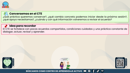 RESUMEN Y ACOMPAÑAMIENTO DOCENTE TEMA: EL CTE COMO COMUNIDAD DE APRENDIZAJE UNA RUTA PARA DIALOGAR, APRENDER Y TOMAR DECISIONES EN COLECTIVO Editable en PowerPoint
