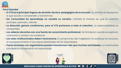 Resumen: CONSEJO CONSEJO TÉCNICO ESCOLAR FASE INTENSIVA CICLO ESCOLAR 2026-2027 - EL CTE COMO COMUNIDAD DE APRENDIZAJE: UNA RUTA PARA DIALOGAR, APRENDER Y TOMAR DECISIONES EN COLECTIVO Editable en PowerPoint
